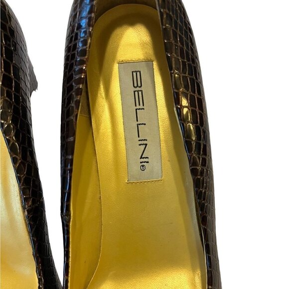 BELLINI Marta Women's Leather Croc Embossed Pump Heels Size 10M - Picture 5 of 10